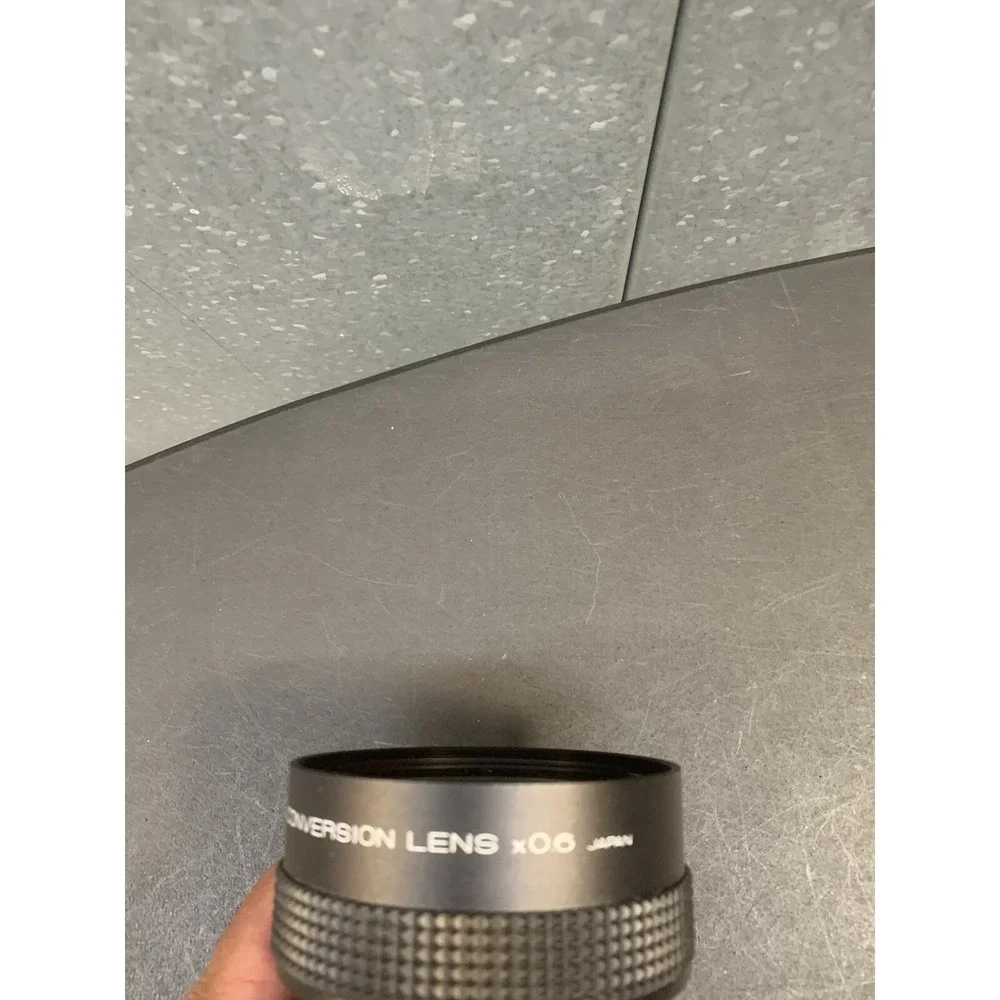 Wide Conversion Lens x0.6 Black Camera Lens Japan W/ Covers & Case